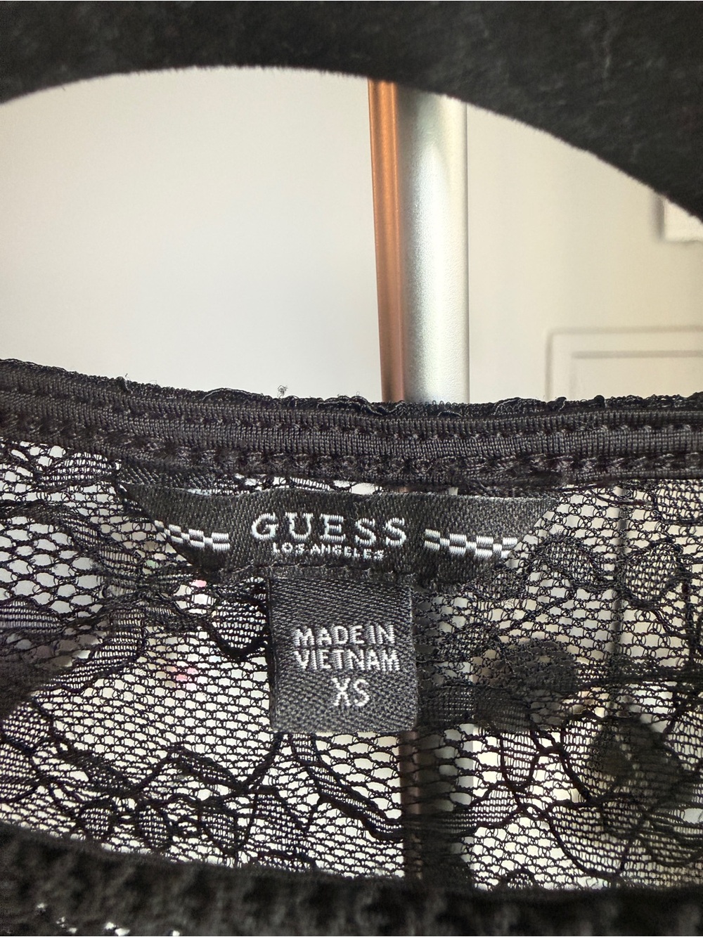 Guess Black Lace Long-Sleeve Corset Bodysuit - Picture 4 of 4